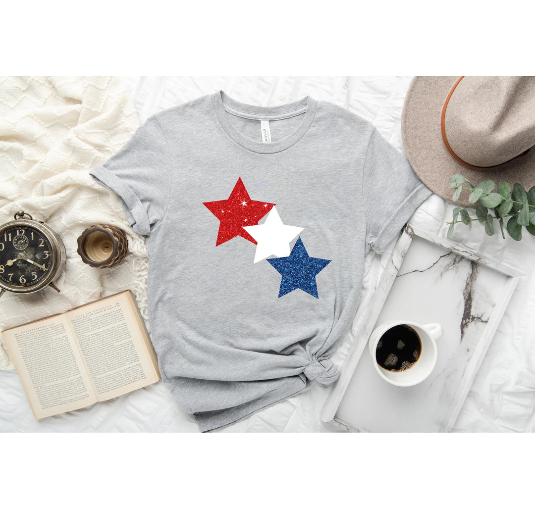 Star Colorly 4th of July Shirt - Red, White & Blue Independence Day Tee Cypress DTF