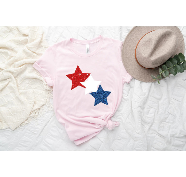 Star Colorly 4th of July Shirt - Red, White & Blue Independence Day Tee Cypress DTF