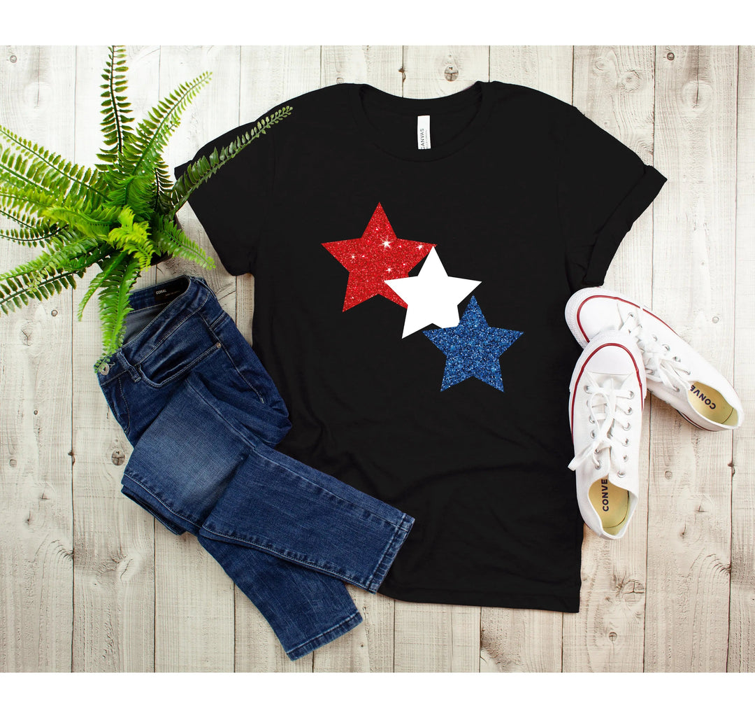 Star Colorly 4th of July Shirt - Red, White & Blue Independence Day Tee Cypress DTF