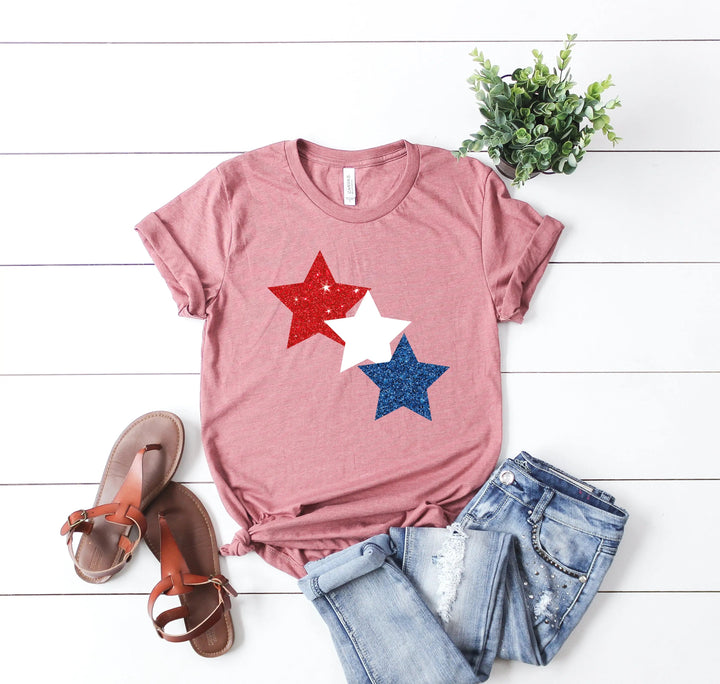 Star Colorly 4th of July Shirt - Red, White & Blue Independence Day Tee Cypress DTF