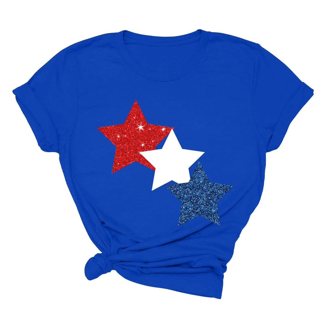 Star Colorly 4th of July Shirt - Red, White & Blue Independence Day Tee Cypress DTF