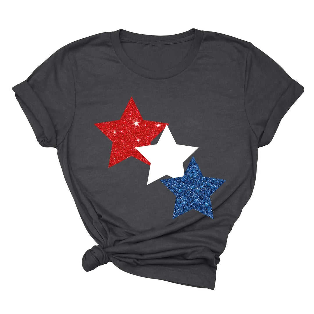 Star Colorly 4th of July Shirt - Red, White & Blue Independence Day Tee Cypress DTF