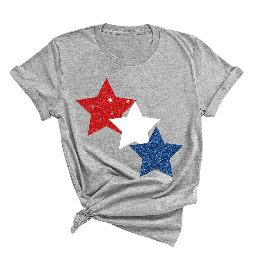 Star Colorly 4th of July Shirt - Red, White & Blue Independence Day Tee Cypress DTF