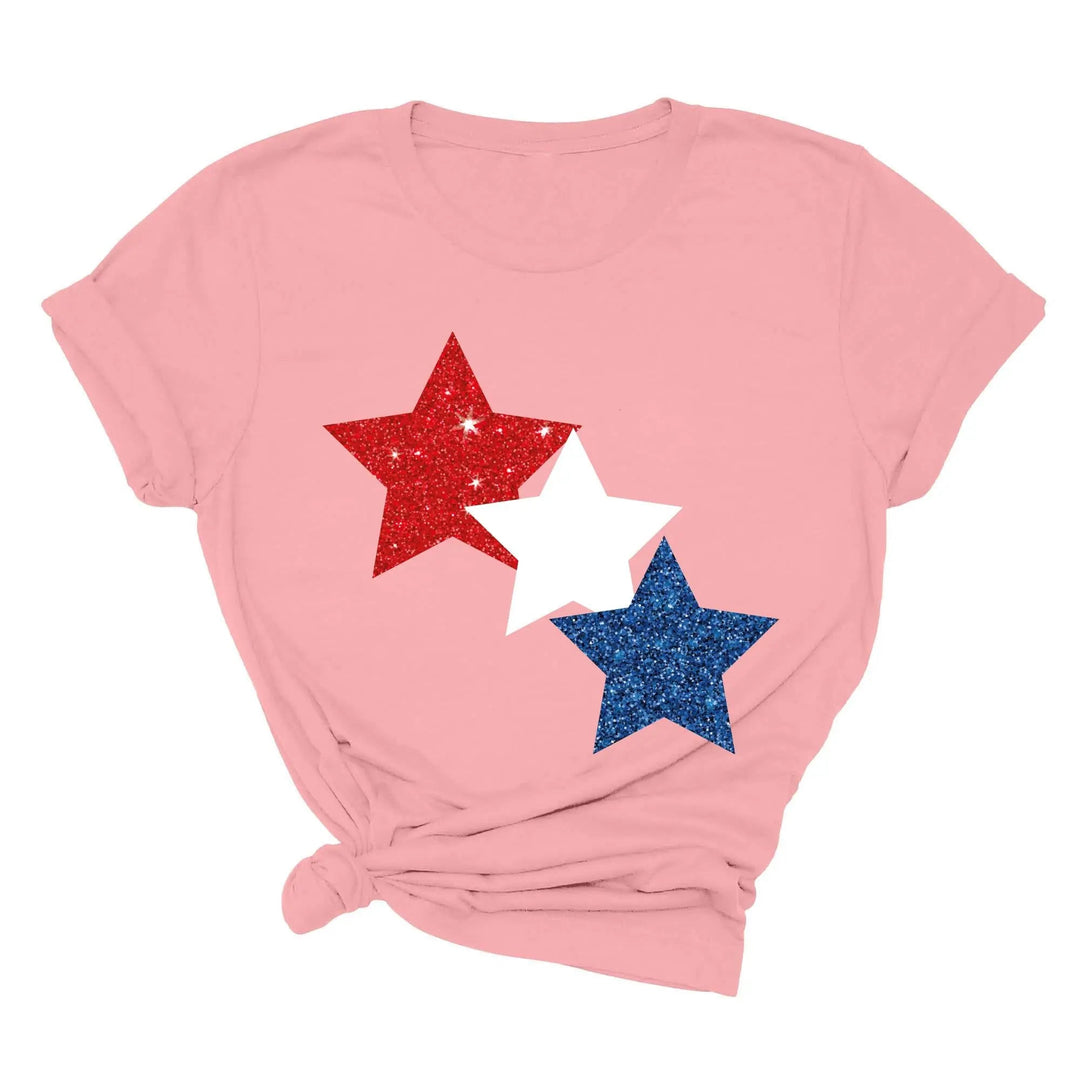 Star Colorly 4th of July Shirt - Red, White & Blue Independence Day Tee Cypress DTF