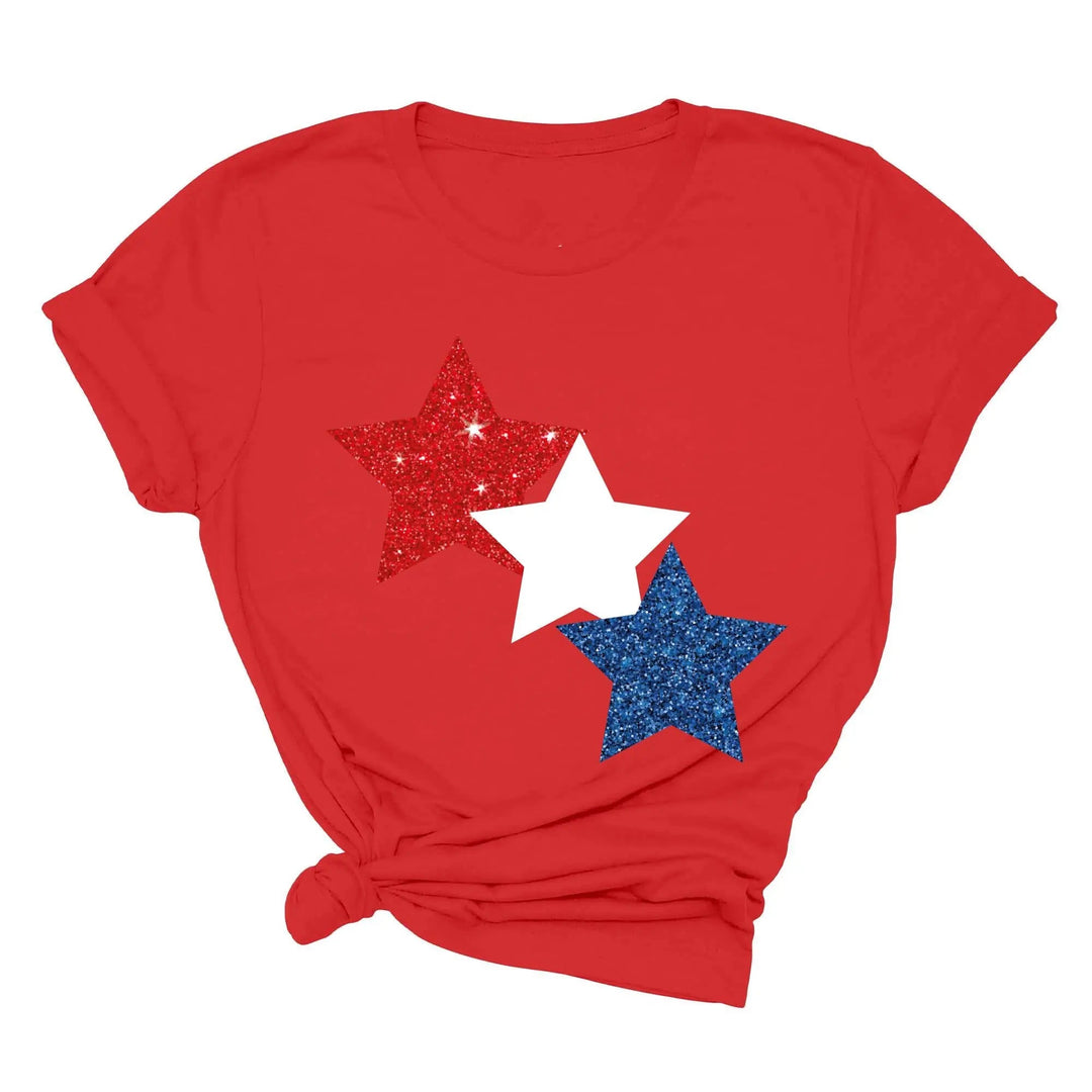 Star Colorly 4th of July Shirt - Red, White & Blue Independence Day Tee Cypress DTF