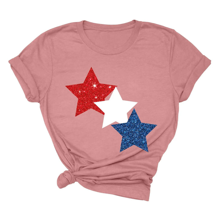 Star Colorly 4th of July Shirt - Red, White & Blue Independence Day Tee Cypress DTF