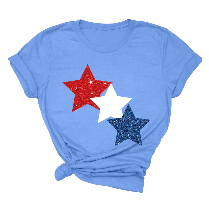 Star Colorly 4th of July Shirt - Red, White & Blue Independence Day Tee Cypress DTF