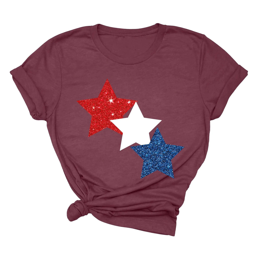 Star Colorly 4th of July Shirt - Red, White & Blue Independence Day Tee Cypress DTF