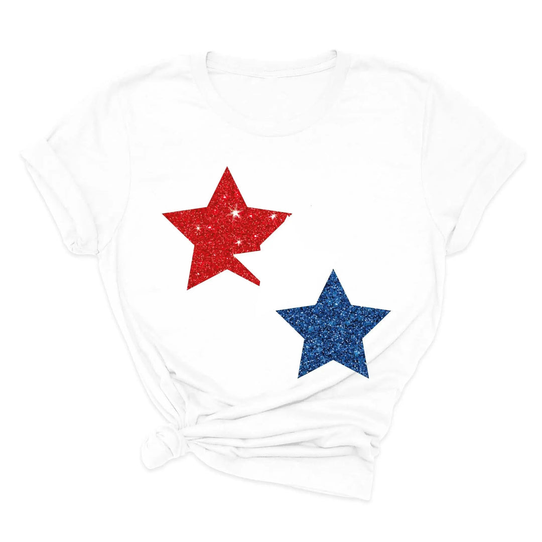 Star Colorly 4th of July Shirt - Red, White & Blue Independence Day Tee Cypress DTF