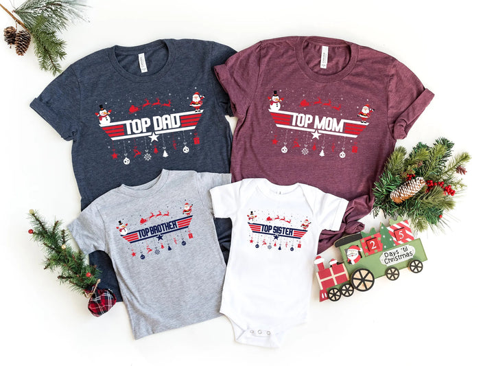 Top Dad Christmas T-Shirt | Top Family Christmas T-Shirt | Top Dad Papa Christmas  Shirt Cypress DTF
