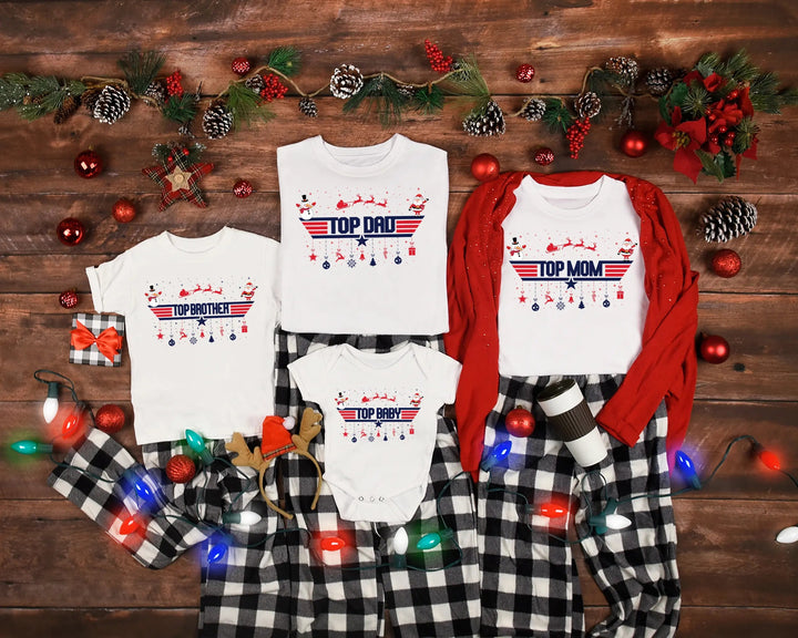 Top Dad Christmas T-Shirt | Top Family Christmas T-Shirt | Top Dad Papa Christmas  Shirt Cypress DTF