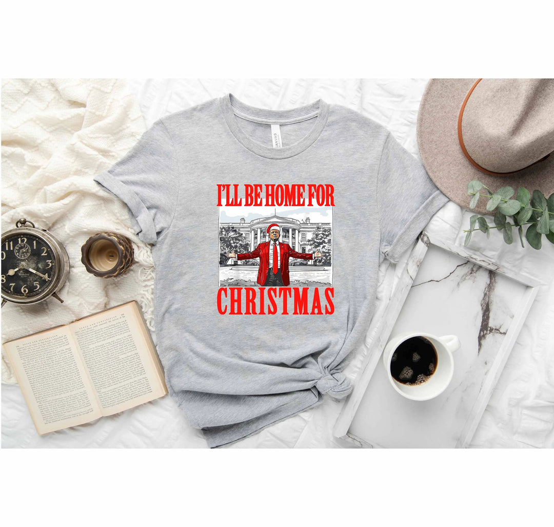 Trump Christmas Tshirt | I'll Be Home for Christmas Tee Cypress DTF