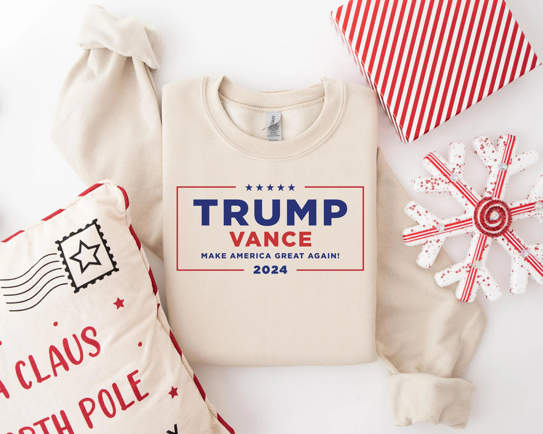 Trump Vance 24 Sweatshirt, Trump 2025 Sweatshirt, President Trump, Republican Sweatshirt, Republican Gifts Support Trump Sweatshirt, American Flag Sweatshirt Cypress DTF