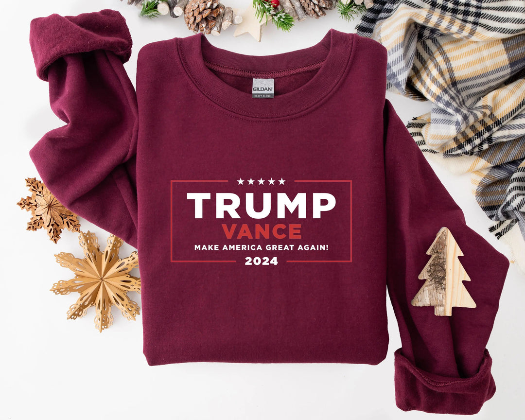 Trump Vance 24 Sweatshirt, Trump 2025 Sweatshirt, President Trump, Republican Sweatshirt, Republican Gifts Support Trump Sweatshirt, American Flag Sweatshirt Cypress DTF