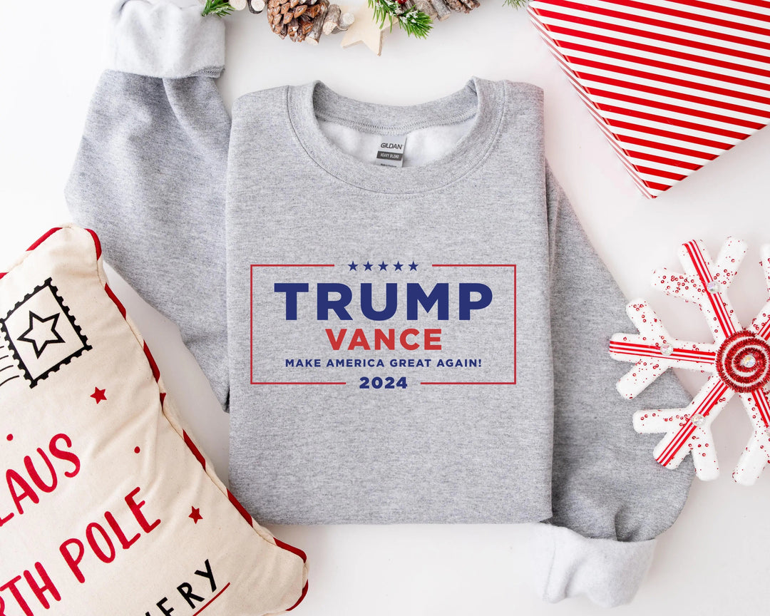 Trump Vance 24 Sweatshirt, Trump 2025 Sweatshirt, President Trump, Republican Sweatshirt, Republican Gifts Support Trump Sweatshirt, American Flag Sweatshirt Cypress DTF