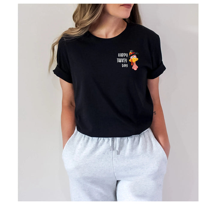 Turkey Pocket Shirt | Gobble Gobble Thanksgiving Tee | Happy Turkey Day Tee Cypress DTF