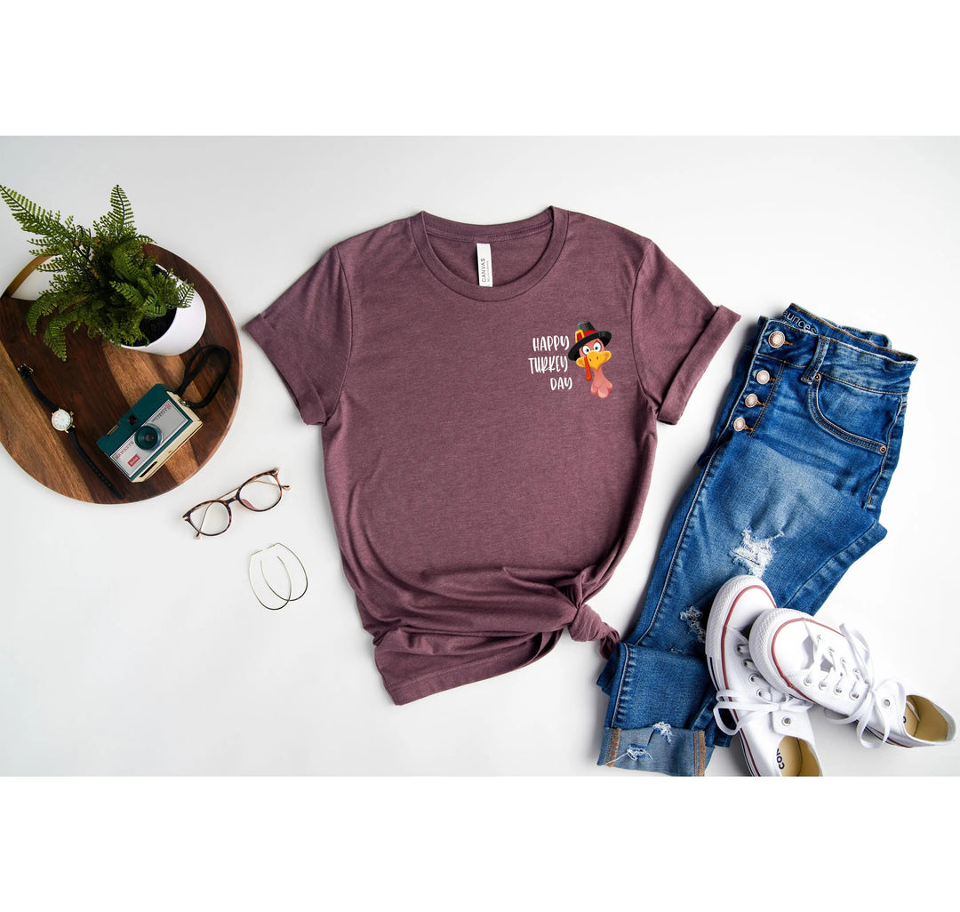 Turkey Pocket Shirt | Gobble Gobble Thanksgiving Tee | Happy Turkey Day Tee Cypress DTF