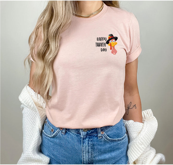 Turkey Pocket Shirt | Gobble Gobble Thanksgiving Tee | Happy Turkey Day Tee Cypress DTF