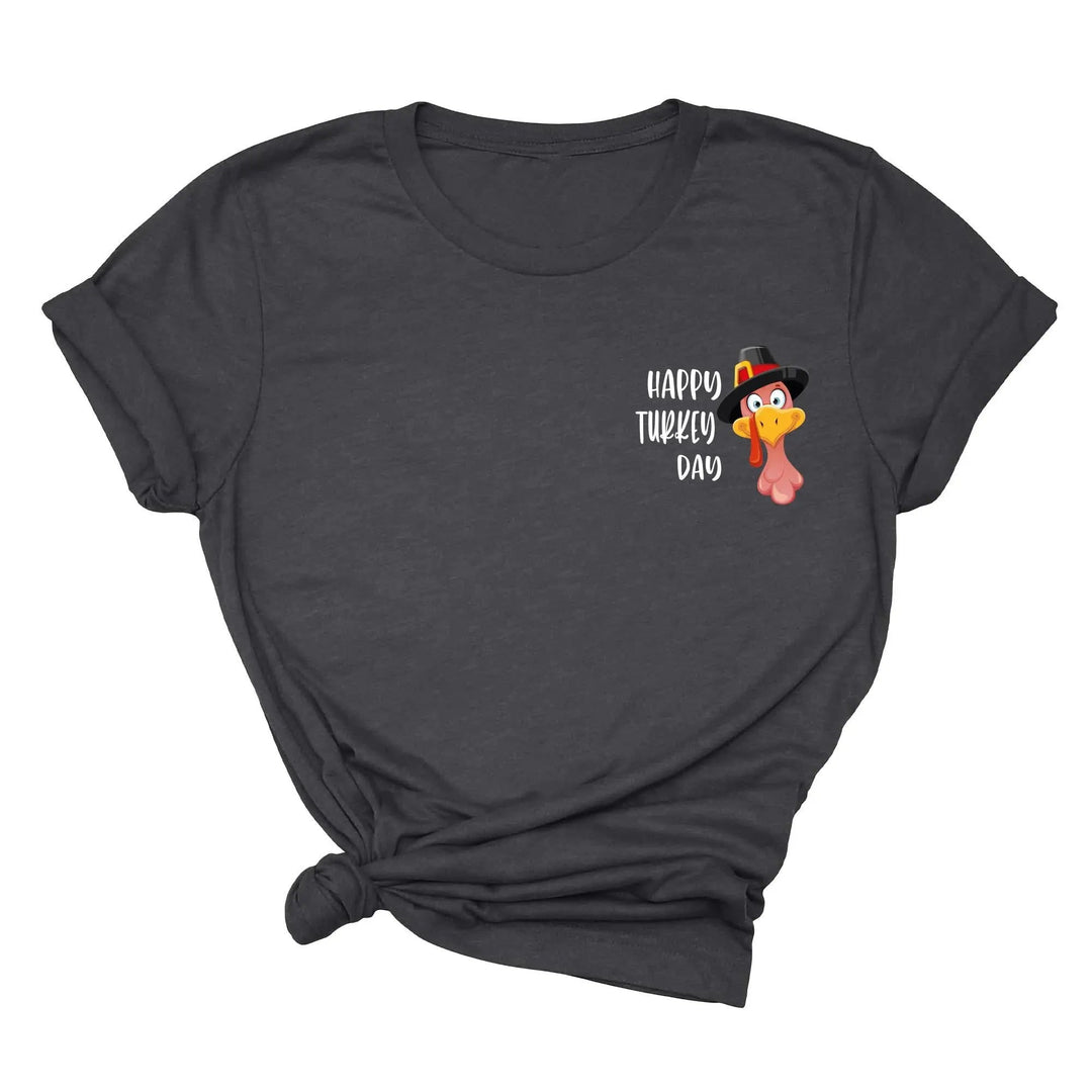 Turkey Pocket Shirt | Gobble Gobble Thanksgiving Tee | Happy Turkey Day Tee Cypress DTF