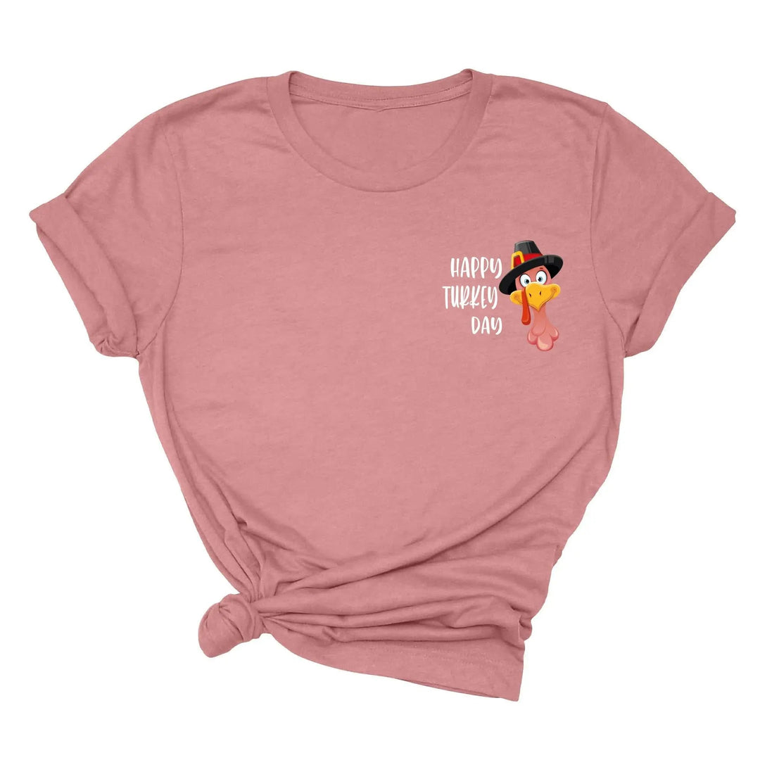 Turkey Pocket Shirt | Gobble Gobble Thanksgiving Tee | Happy Turkey Day Tee Cypress DTF