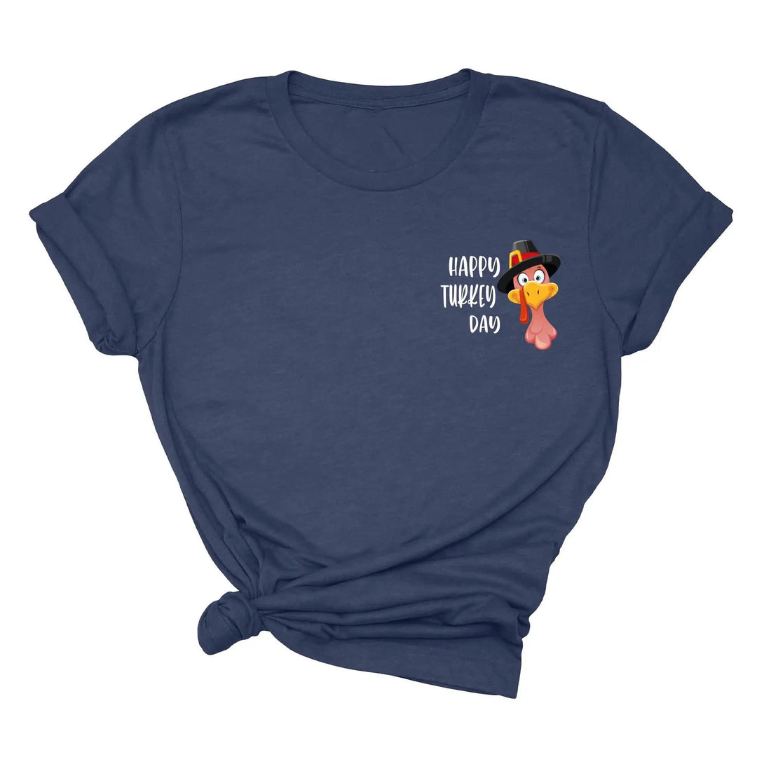 Turkey Pocket Shirt | Gobble Gobble Thanksgiving Tee | Happy Turkey Day Tee Cypress DTF