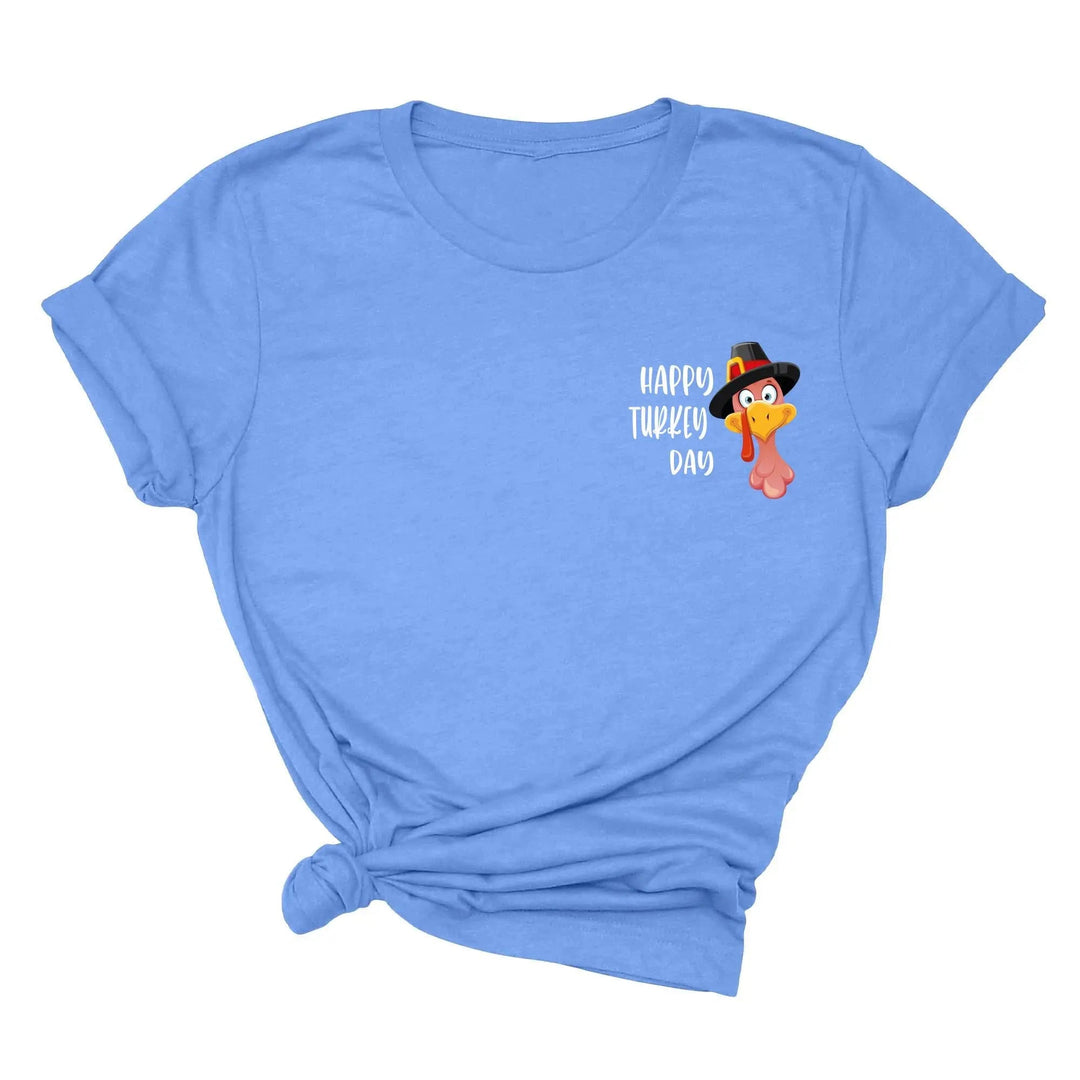 Turkey Pocket Shirt | Gobble Gobble Thanksgiving Tee | Happy Turkey Day Tee Cypress DTF