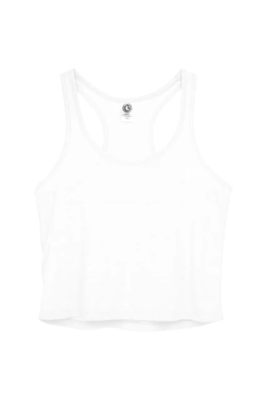 US Blanks Women's Sheer Cropped Racer Tank Top - US510 Cypress DTF