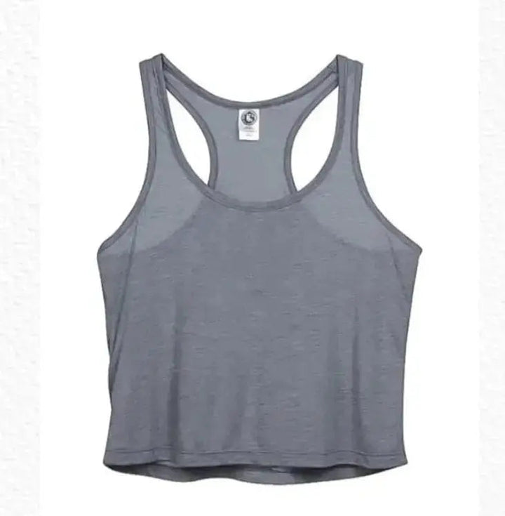 US Blanks Women's Sheer Cropped Racer Tank Top - US510