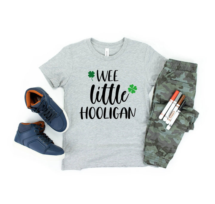 Wee Little Hooligan Kids Toddler Shirt | St. Patrick's Day Toddler Baseball Shirt Cypress DTF