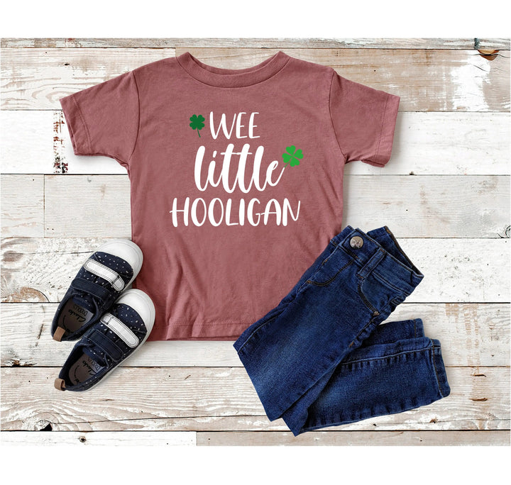 Wee Little Hooligan Kids Toddler Shirt | St. Patrick's Day Toddler Baseball Shirt Cypress DTF