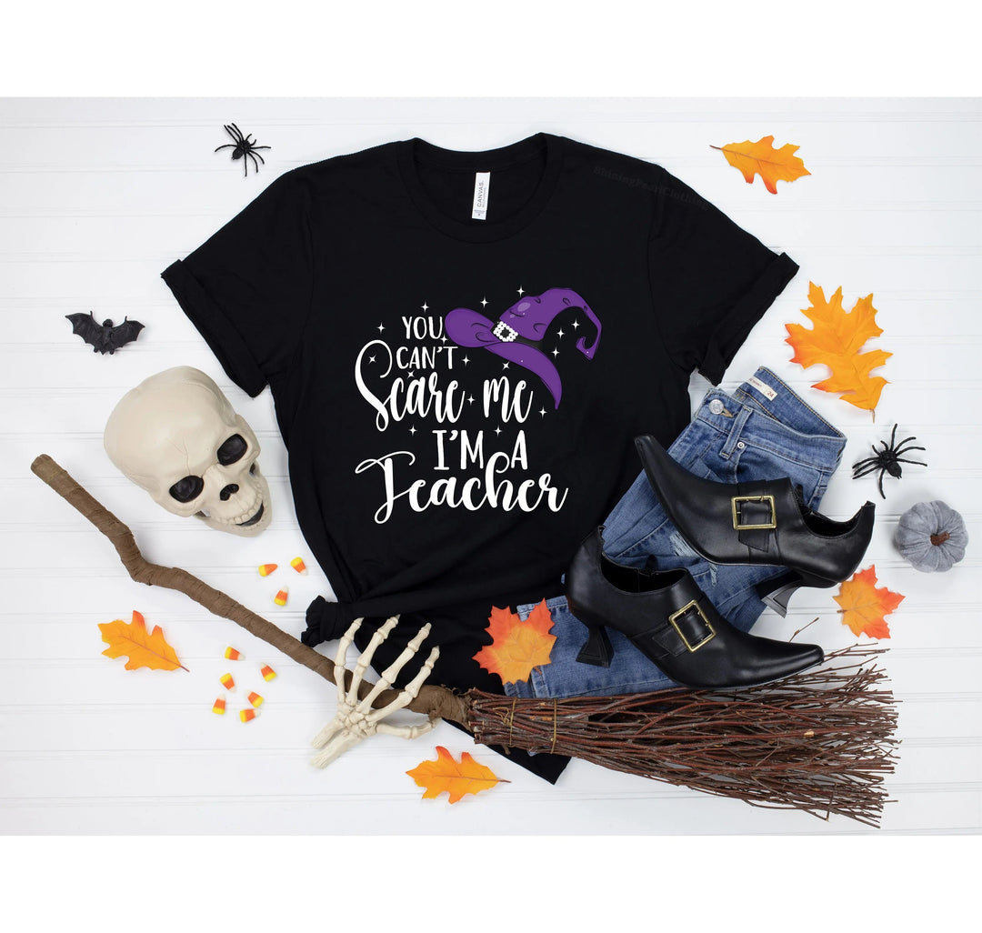You Can't Scare Me I'm a Teacher Halloween Shirt | Spooky Teacher Gift Cypress DTF